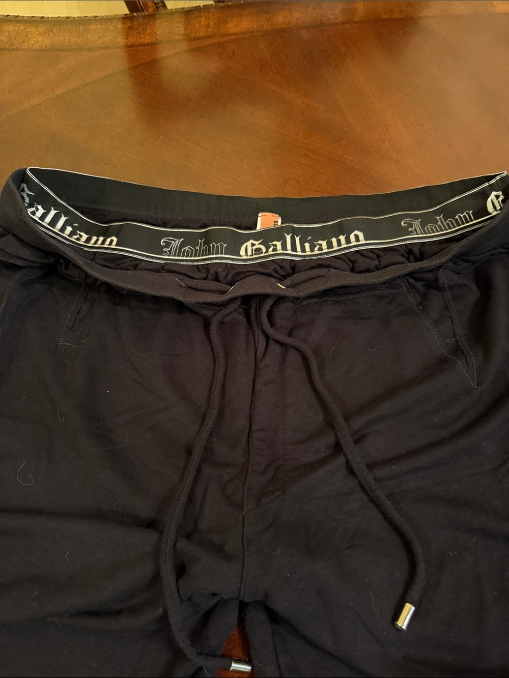 John Galliano Black Drawstring Jogger Pants New no tag.